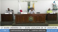 12ª SESSÃO ORDINÁRIA DA 1ª SESSÃO LEGISLATIVA DA 19ª LEGISLATURA