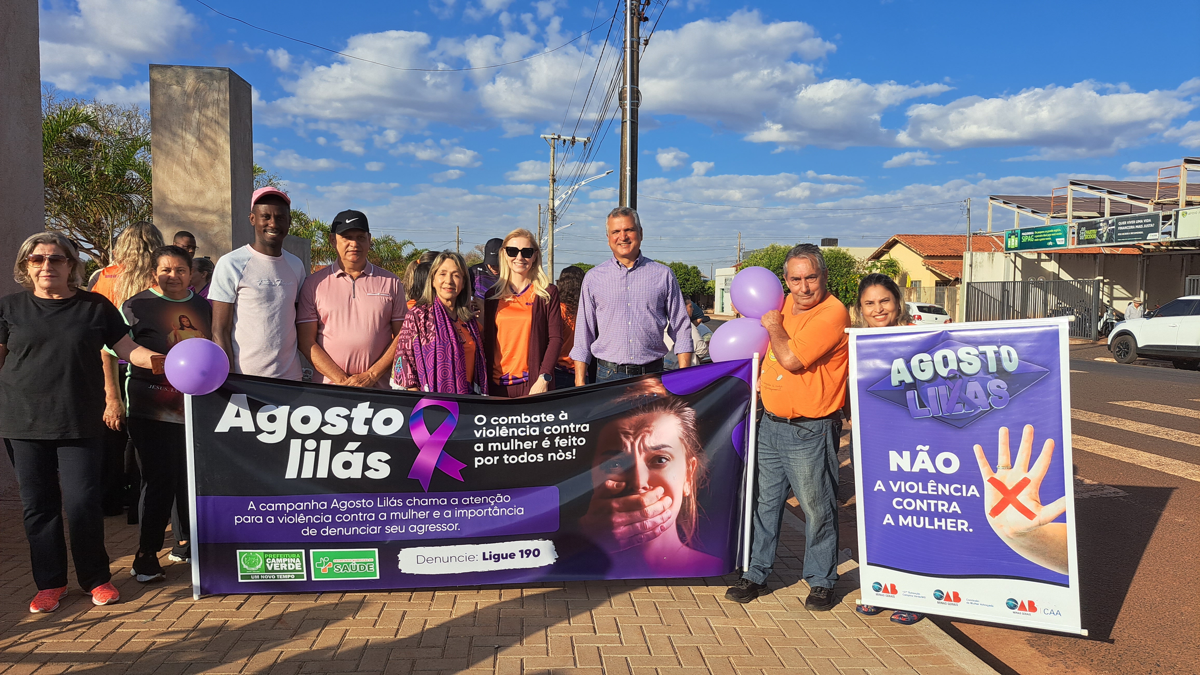 💜💜 Poder legislativo participa da caminhada “Agosto Lilás” 2025 em Campina Verde