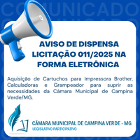 AVISO DE DISPENSA LICITAÇÃO 011/2025 NA FORMA ELETRÔNICA