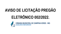 AVISO DE LICITAÇÃO PREGÃO ELETRÔNICO 002/2022.
