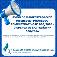 AVISO DE MANIFESTAÇÃO DE INTERESSE - PROCESSO ADMINISTRATIVO Nº 008/2026 - DISPENSA DE LICITAÇÃO Nº 008/2026