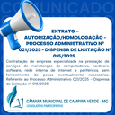 EXTRATO – AUTORIZAÇÃO/HOMOLOGAÇÃO - PROCESSO ADMINISTRATIVO Nº. 021/2025 - DISPENSA DE LICITAÇÃO Nº. 015/2025. 