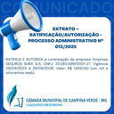 EXTRATO – RATIFICAÇÃO/AUTORIZAÇÃO - PROCESSO ADMINISTRATIVO Nº. 013/2025