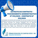 EXTRATO DO CONTRATO - PROCEDIMENTO ADMINISTRATIVO Nº. 013/2025 - CONTRATO Nº. 012/2025