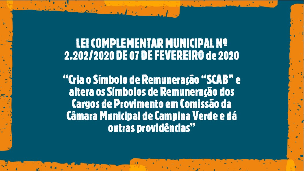 Lei Complementar Municipal nº 2.202/2020 de 07 de Fevereiro de 2020